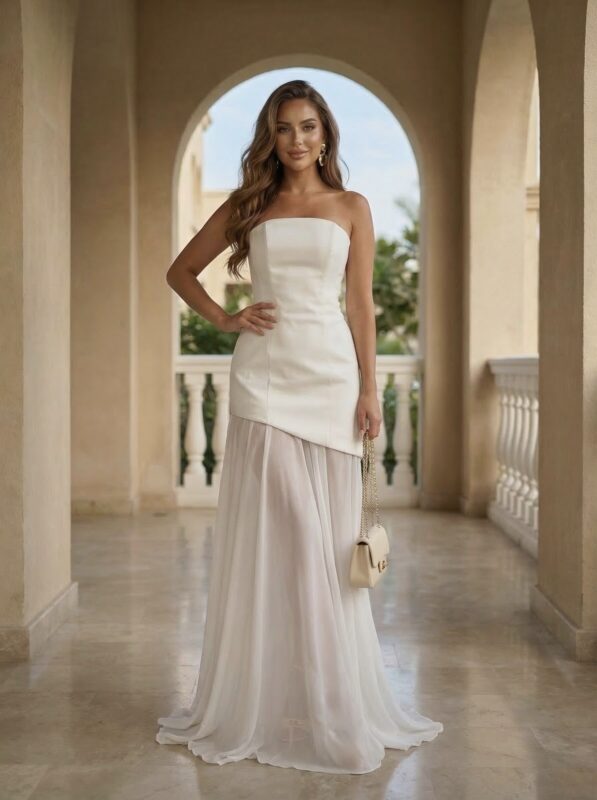 Вечернее платье 2в1 Сандра с шифоновой юбкой